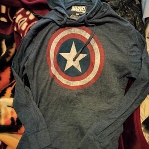 Authentic Marvel Mens T- Shirt w/ Hood .Size M. New w/ No Tag. Rare.